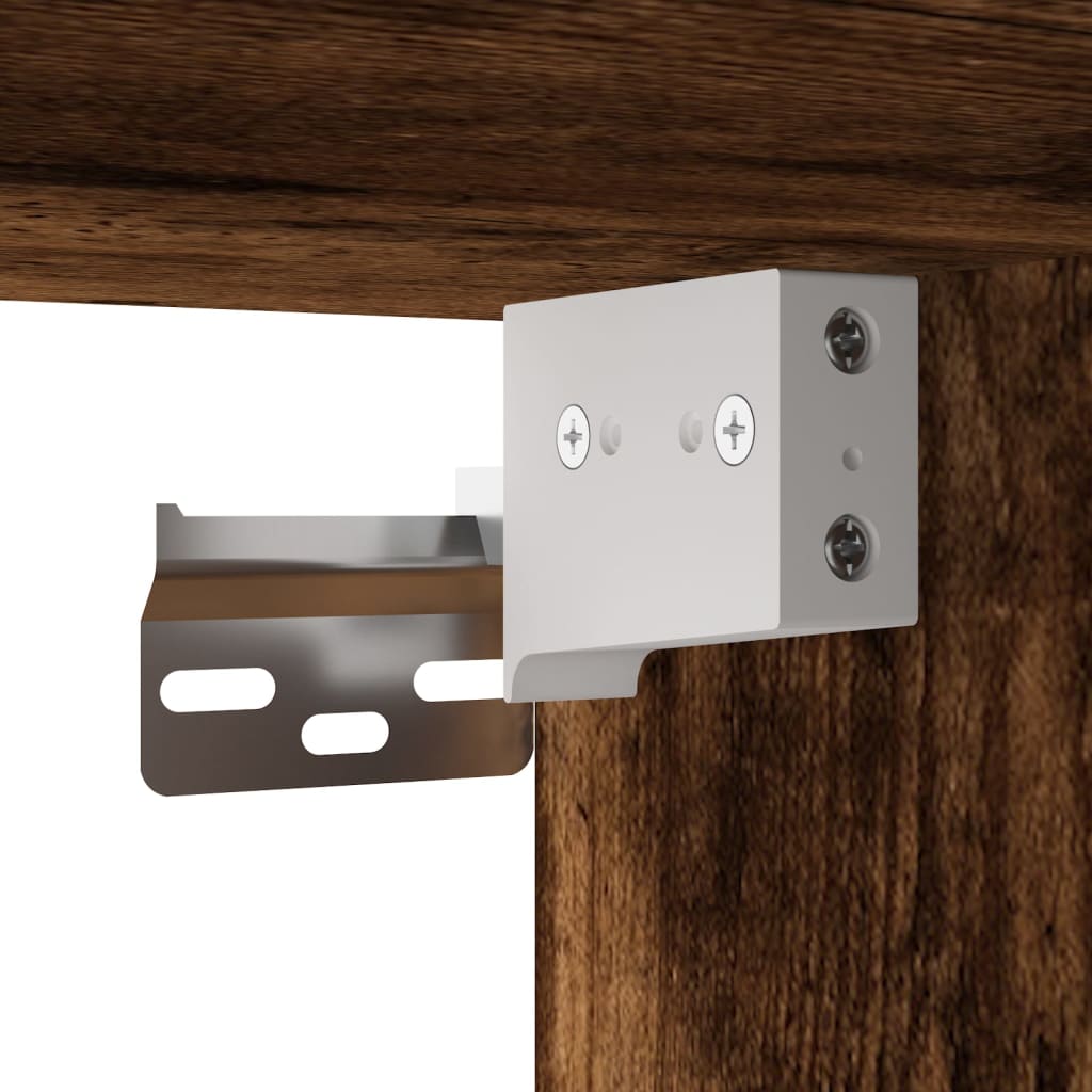 skab 70x42,5x225 cm konstrueret træ røget egetræsfarve