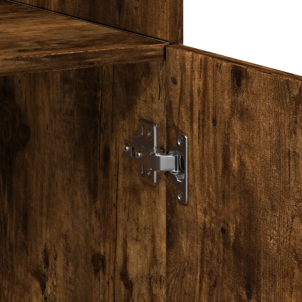 skab 80x42,5x249 cm konstrueret træ røget egetræsfarve