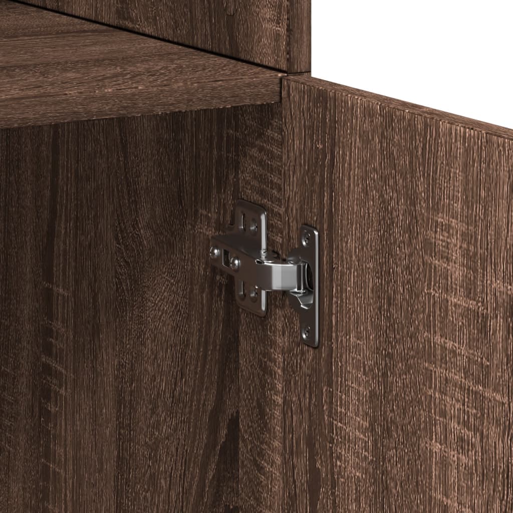 skab 70x42,5x185 cm konstrueret træ brun egetræsfarve