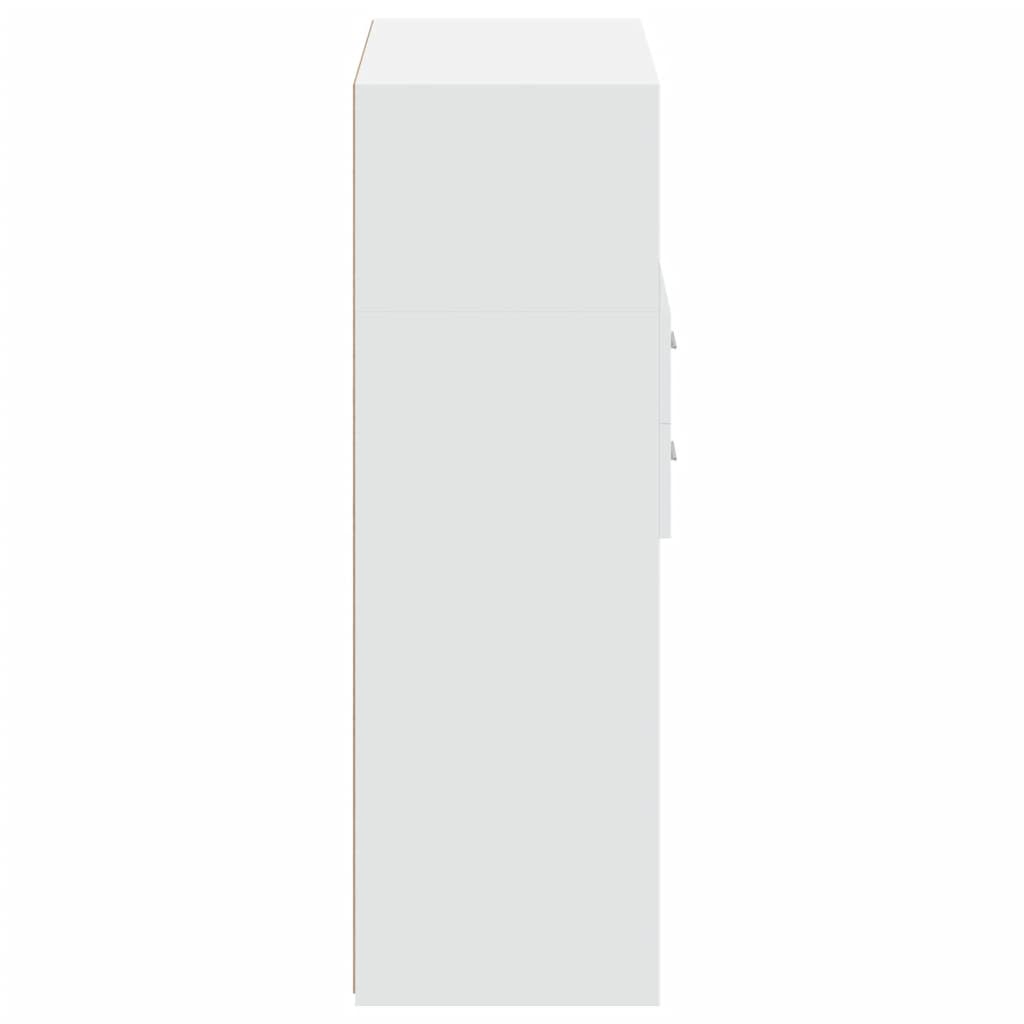 reol 80x42,5x124 cm konstrueret træ hvid