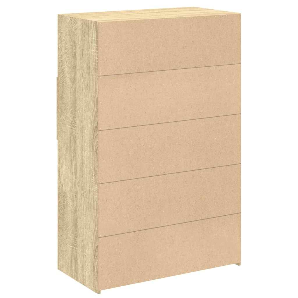 reol 80x42,5x124 cm konstrueret træ sonoma-eg