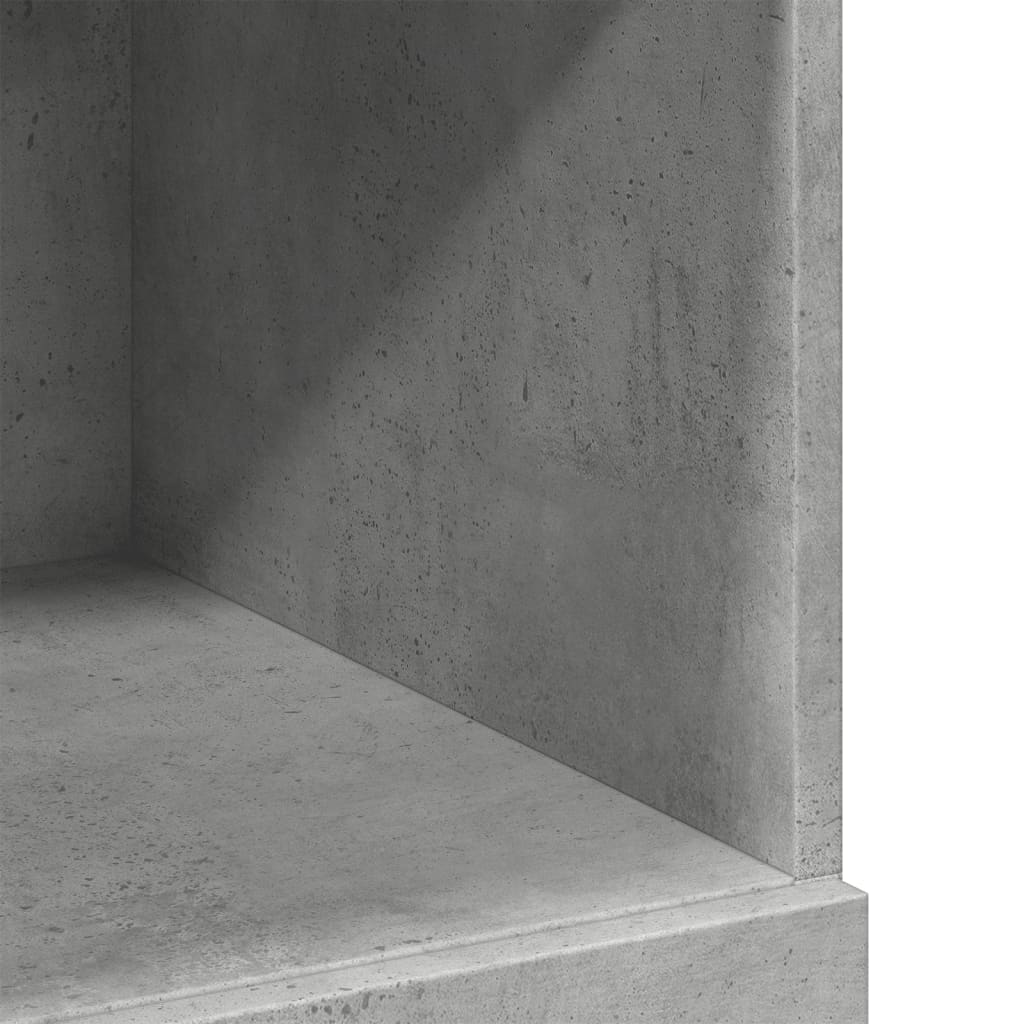 reol 80x42,5x124 cm konstrueret træ betongrå