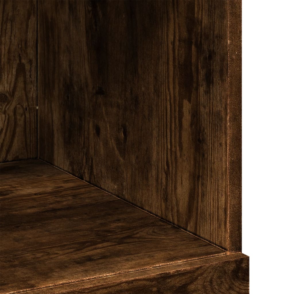 reol 80x42,5x124 cm konstrueret træ røget egetræsfarve