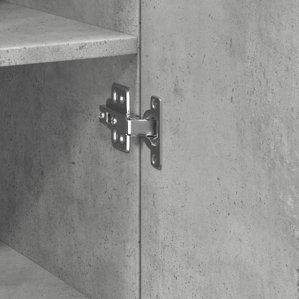 reol 30x42,5x185 cm konstrueret træ betongrå