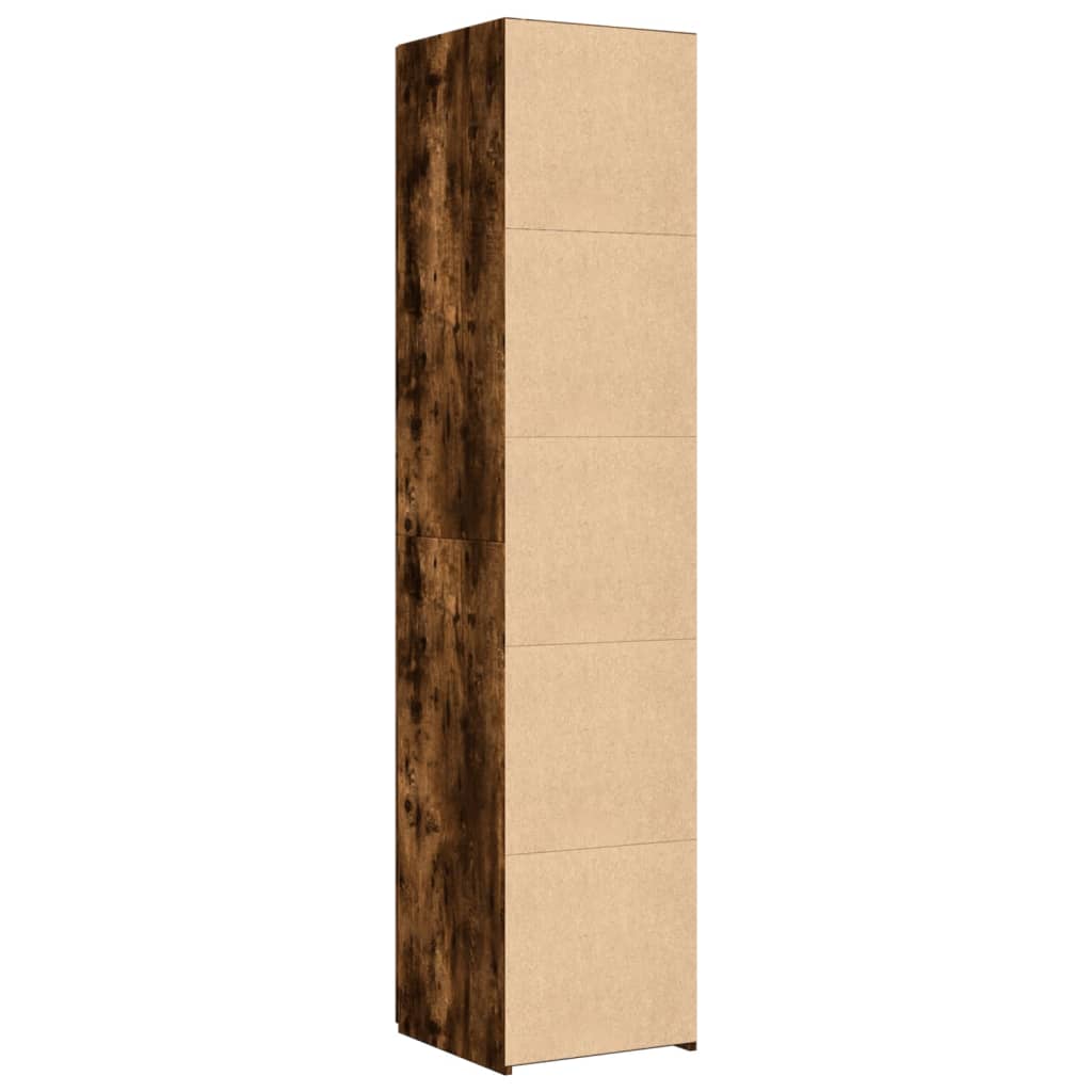 højskab 40x42,5x185 cm konstrueret træ røget egetræsfarve
