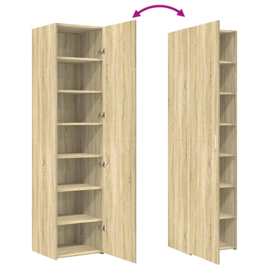 højskab 40x42,5x185 cm konstrueret træ sonoma-eg