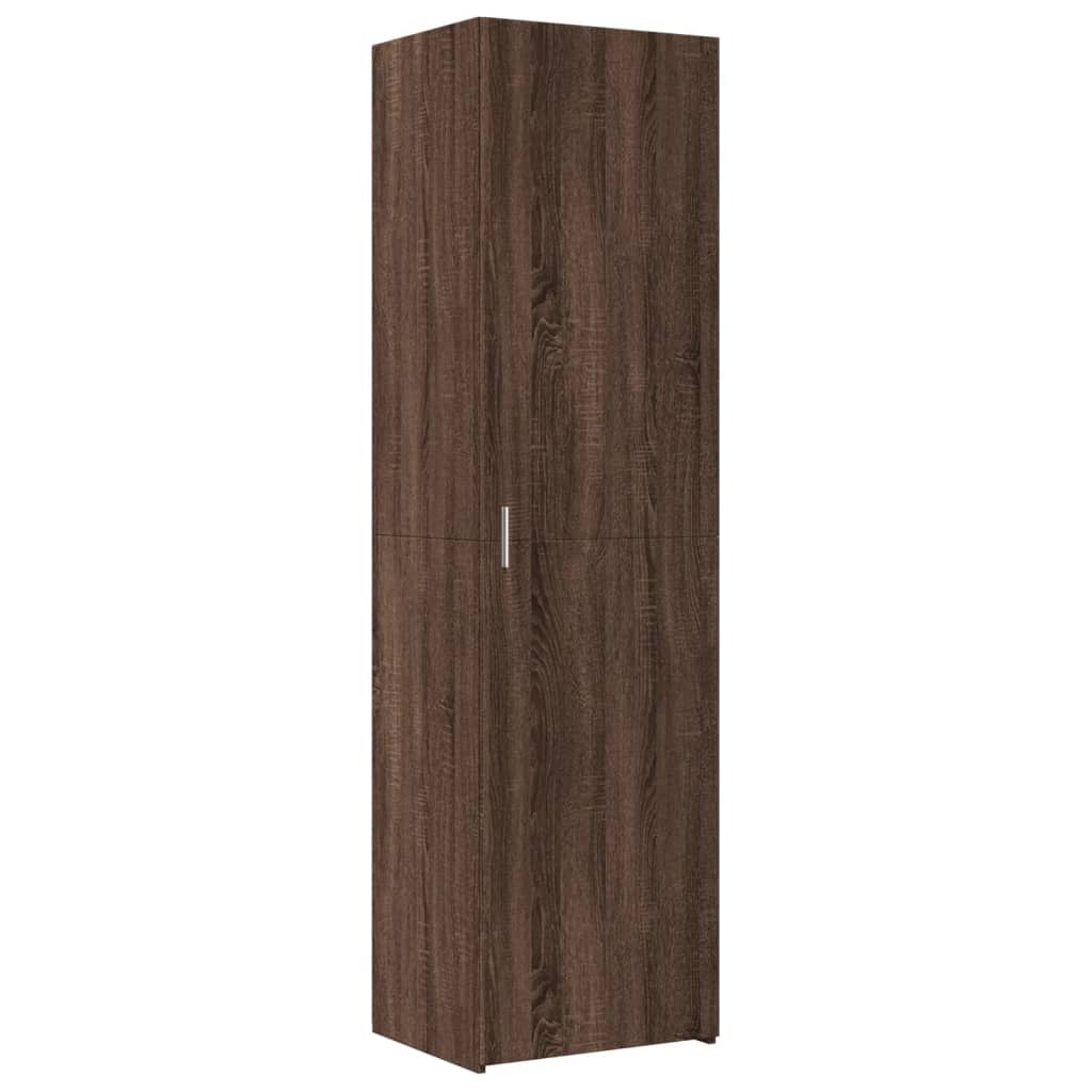 skab 50x42,5x185 cm konstrueret træ brun egetræsfarve