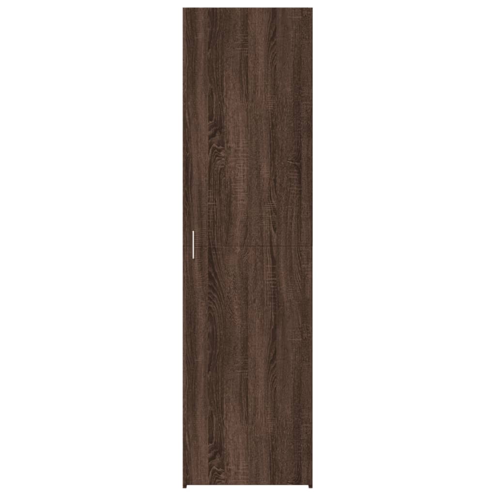 skab 50x42,5x185 cm konstrueret træ brun egetræsfarve