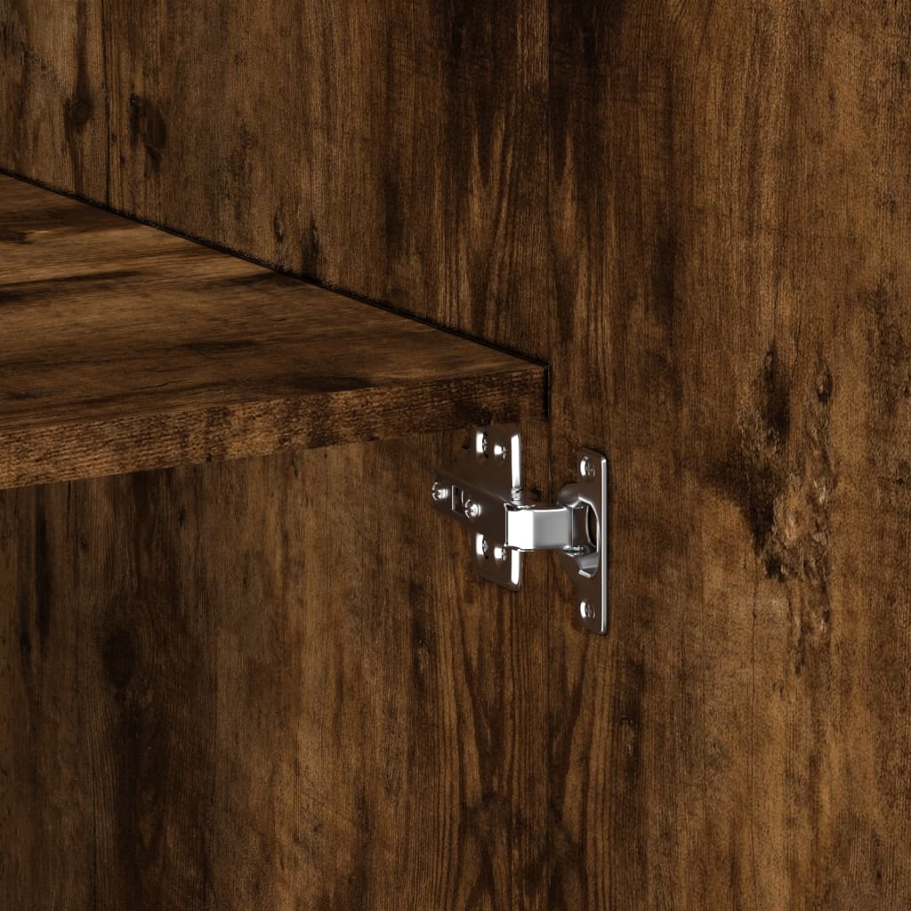 skab 80x42,5x185 cm konstrueret træ røget egetræsfarve