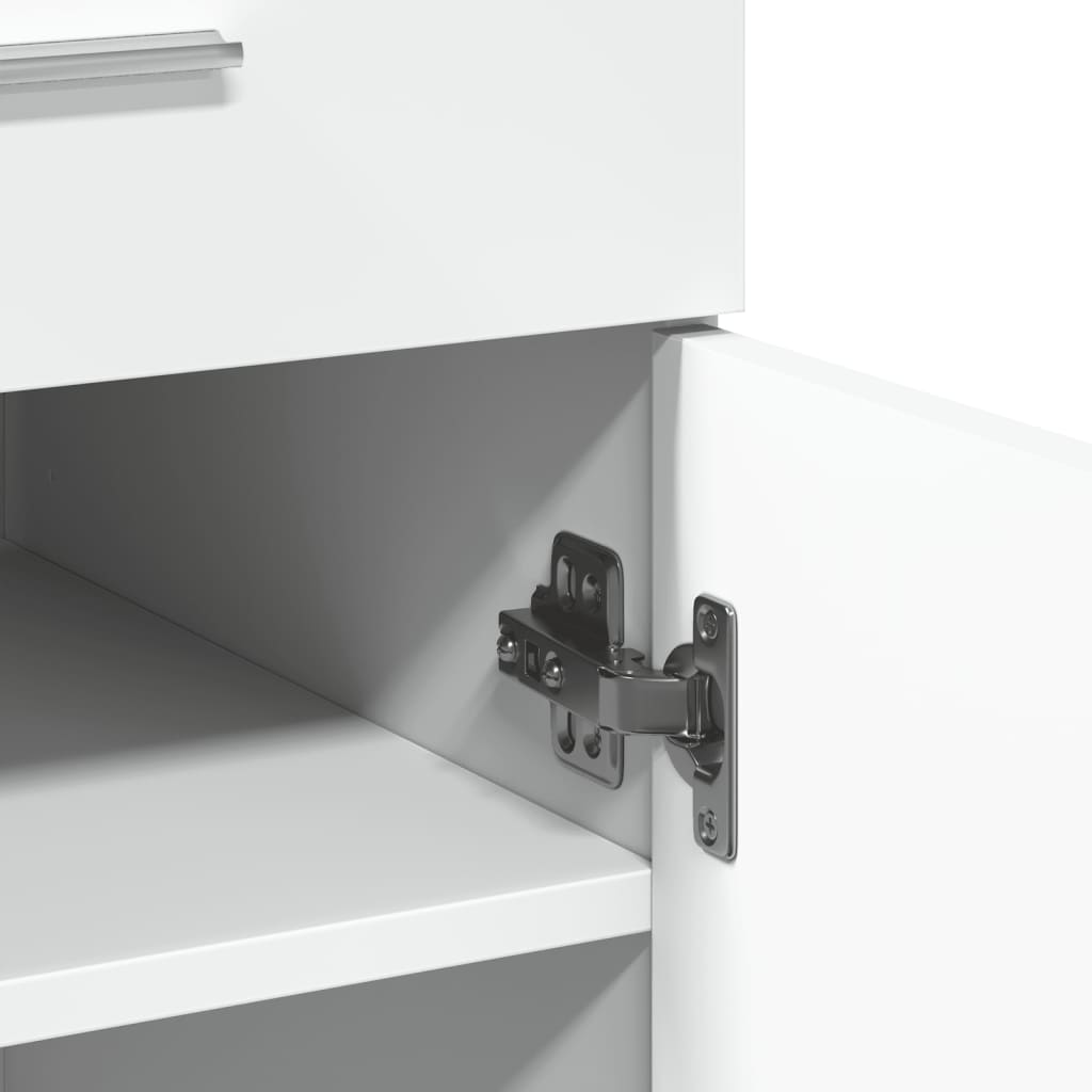 skænk 80x42,5x93 cm konstrueret træ hvid