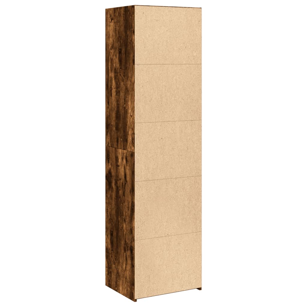 højskab 50x41x185 cm konstrueret træ røget egetræsfarve