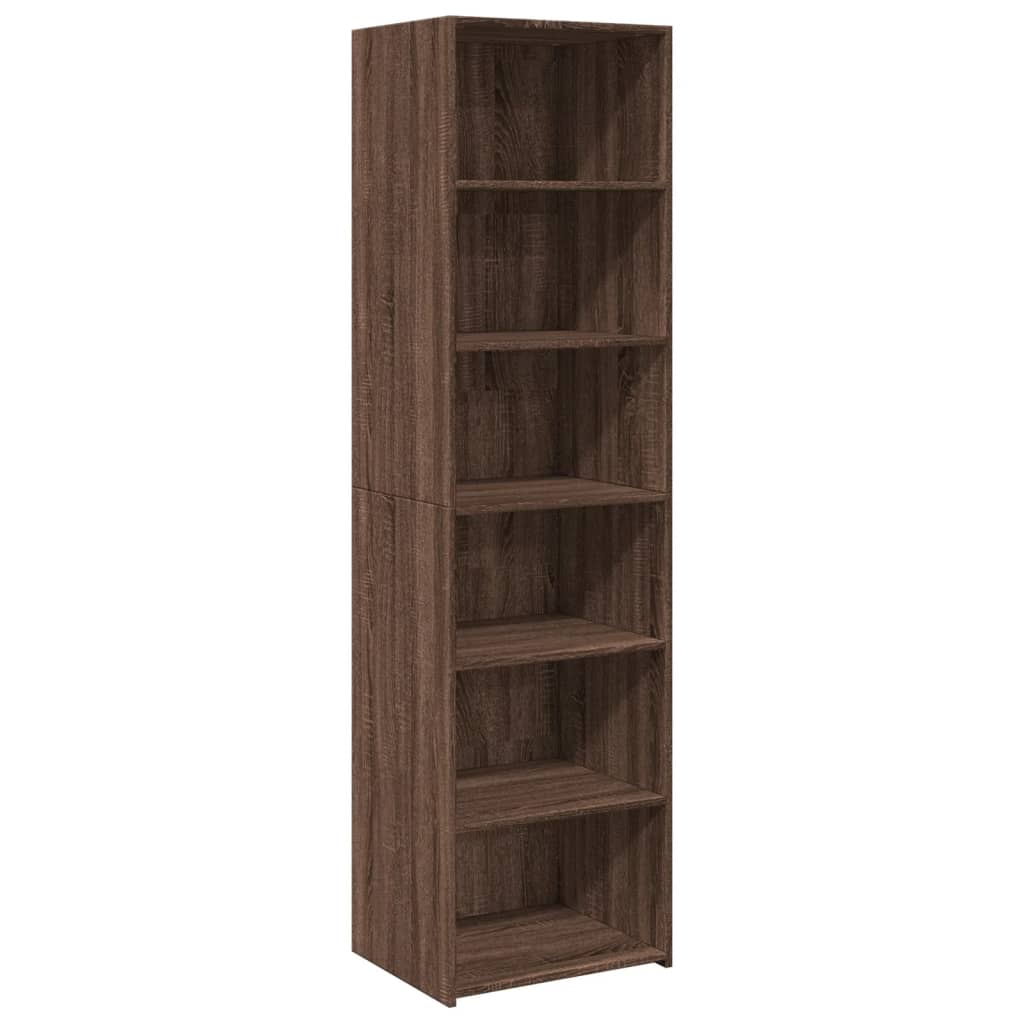 højskab 50x41x185 cm konstrueret træ brun egetræsfarve
