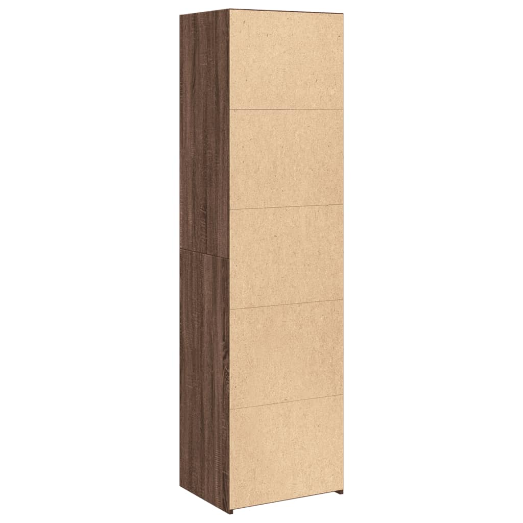 højskab 50x41x185 cm konstrueret træ brun egetræsfarve