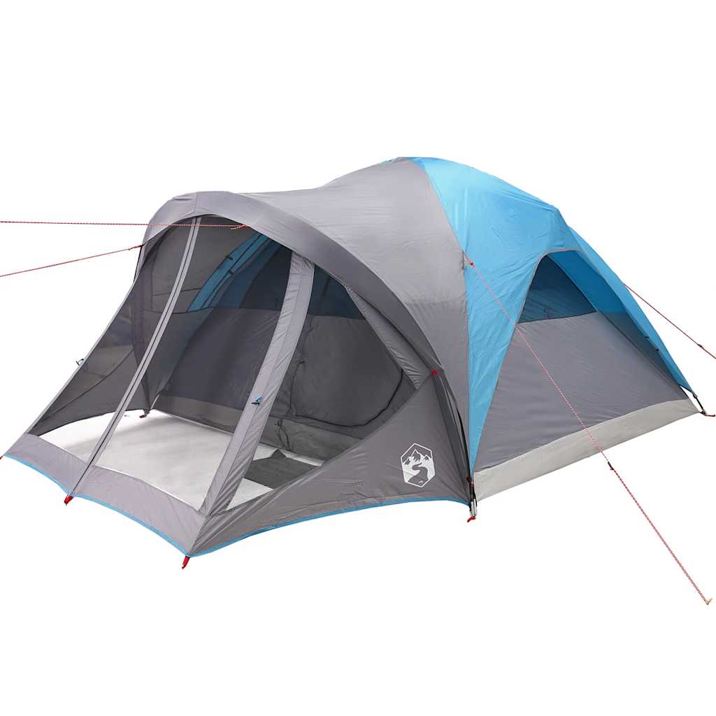 6-personers campingtelt vandtæt tunnel blå