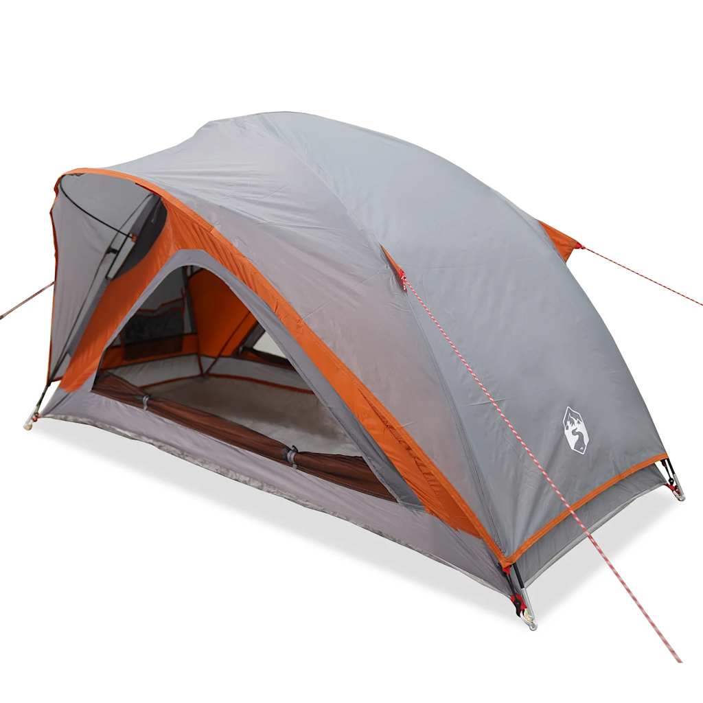1-personers campingtelt vandtæt grå og orange