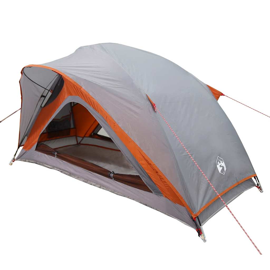1-personers campingtelt vandtæt grå og orange