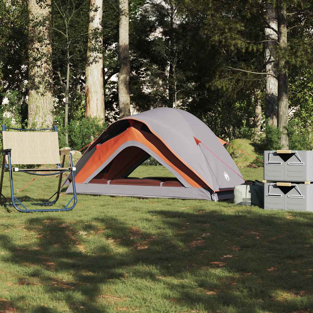 1-personers campingtelt vandtæt grå og orange