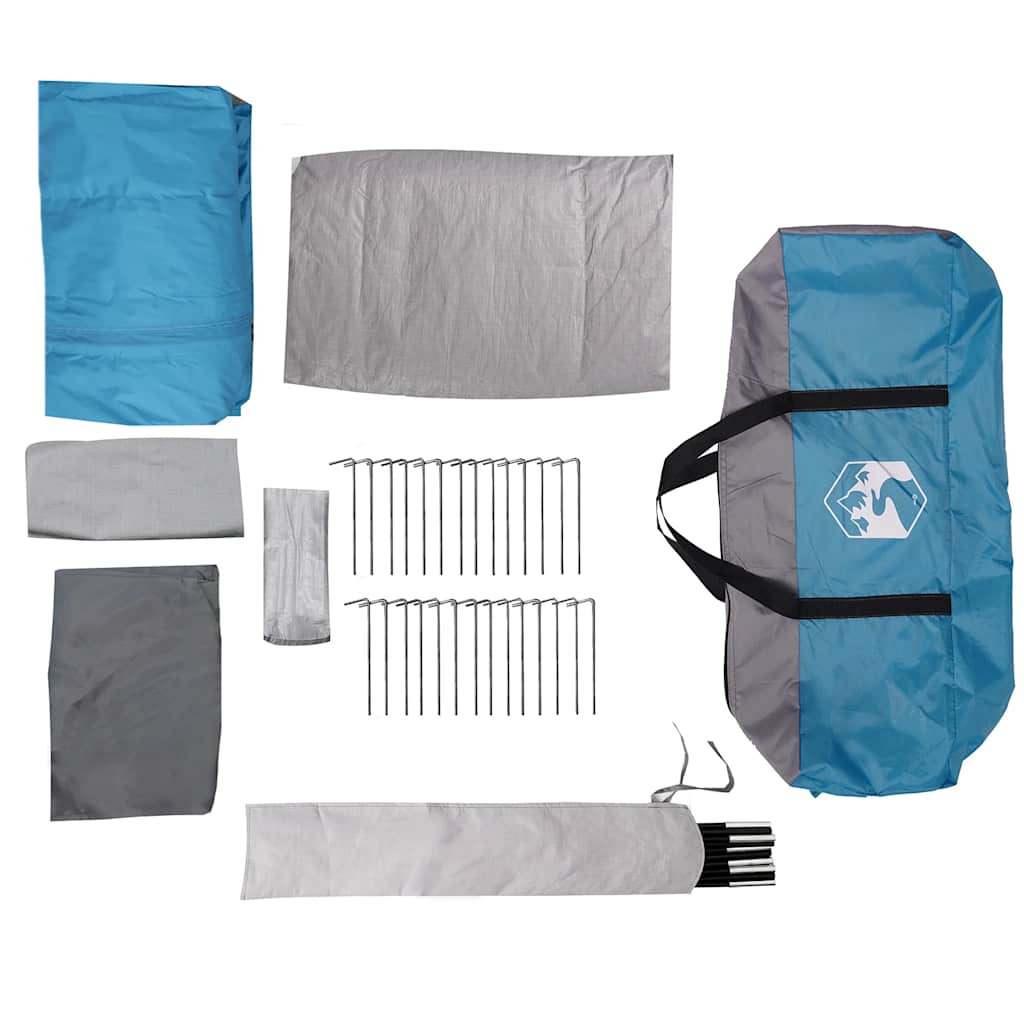 8-personers campingtelt vandtæt blå