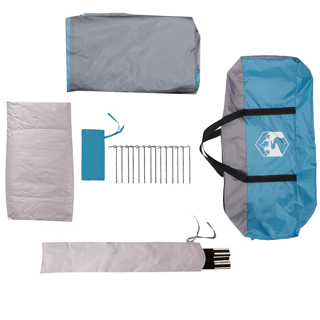 6-personers familietelt vandtæt blå