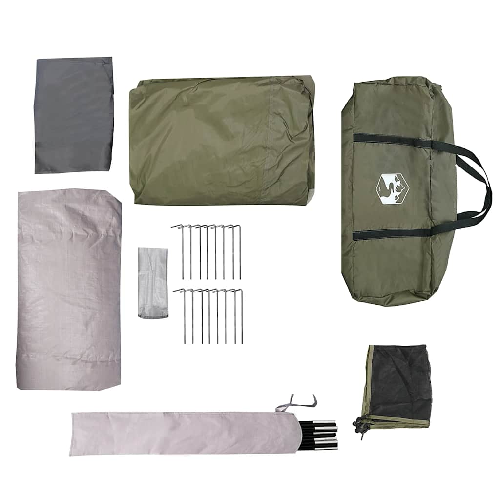 6-personers familietelt vandtæt tunnel olivengrøn