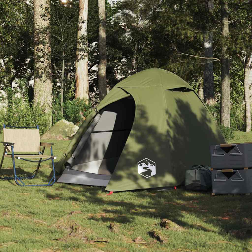2-personers campingtelt vandtæt kuppel olivengrøn