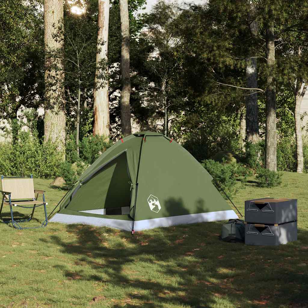 2-personers campingtelt vandtæt kuppel olivengrøn
