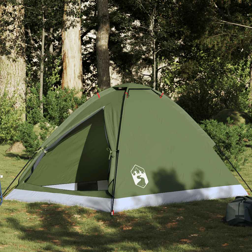 2-personers campingtelt vandtæt kuppel olivengrøn