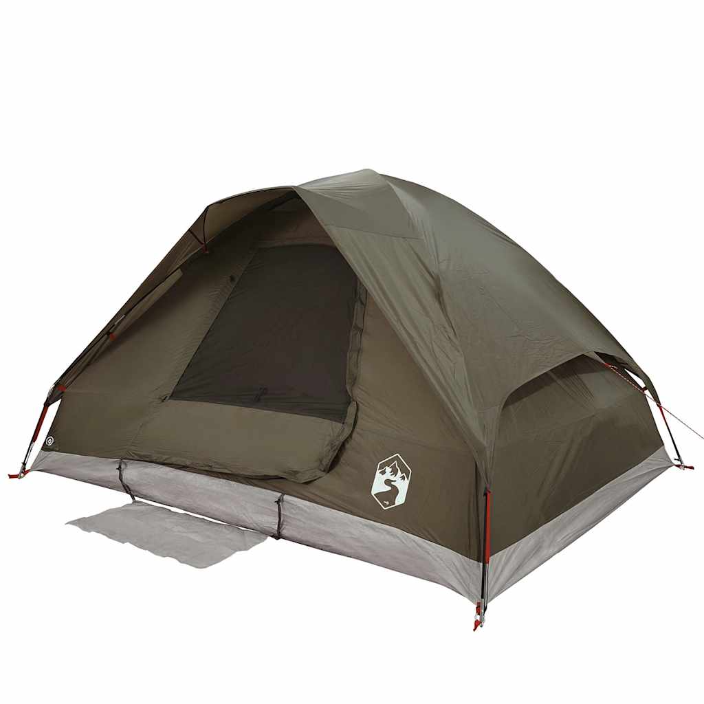 2-personers campingtelt vandtæt kuppel brun