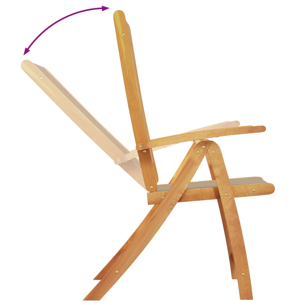 foldbare havestole 2 stk. massivt akacietræ og textilene