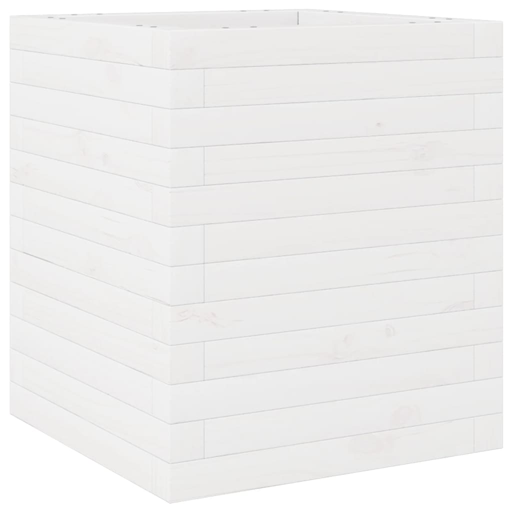 plantekasse 40x40x46 cm massivt fyrretræ hvid