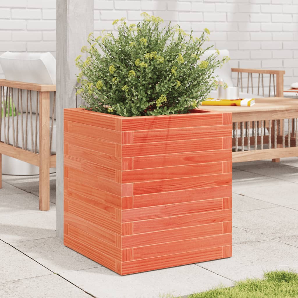 plantekasse 40x40x46 cm massivt fyrretræ gyldenbrun