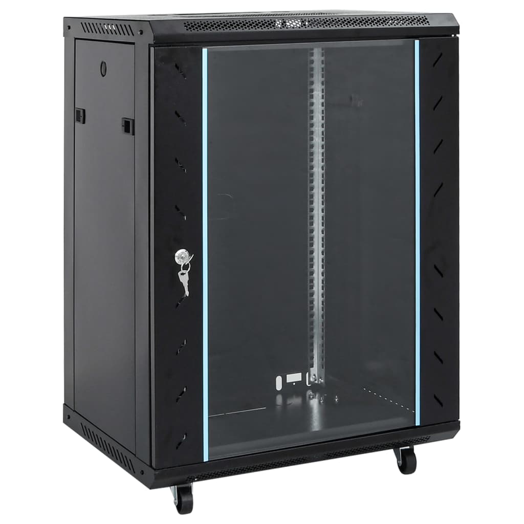 15U netværksskab med drejefødder 19" IP20 60x45x86 cm