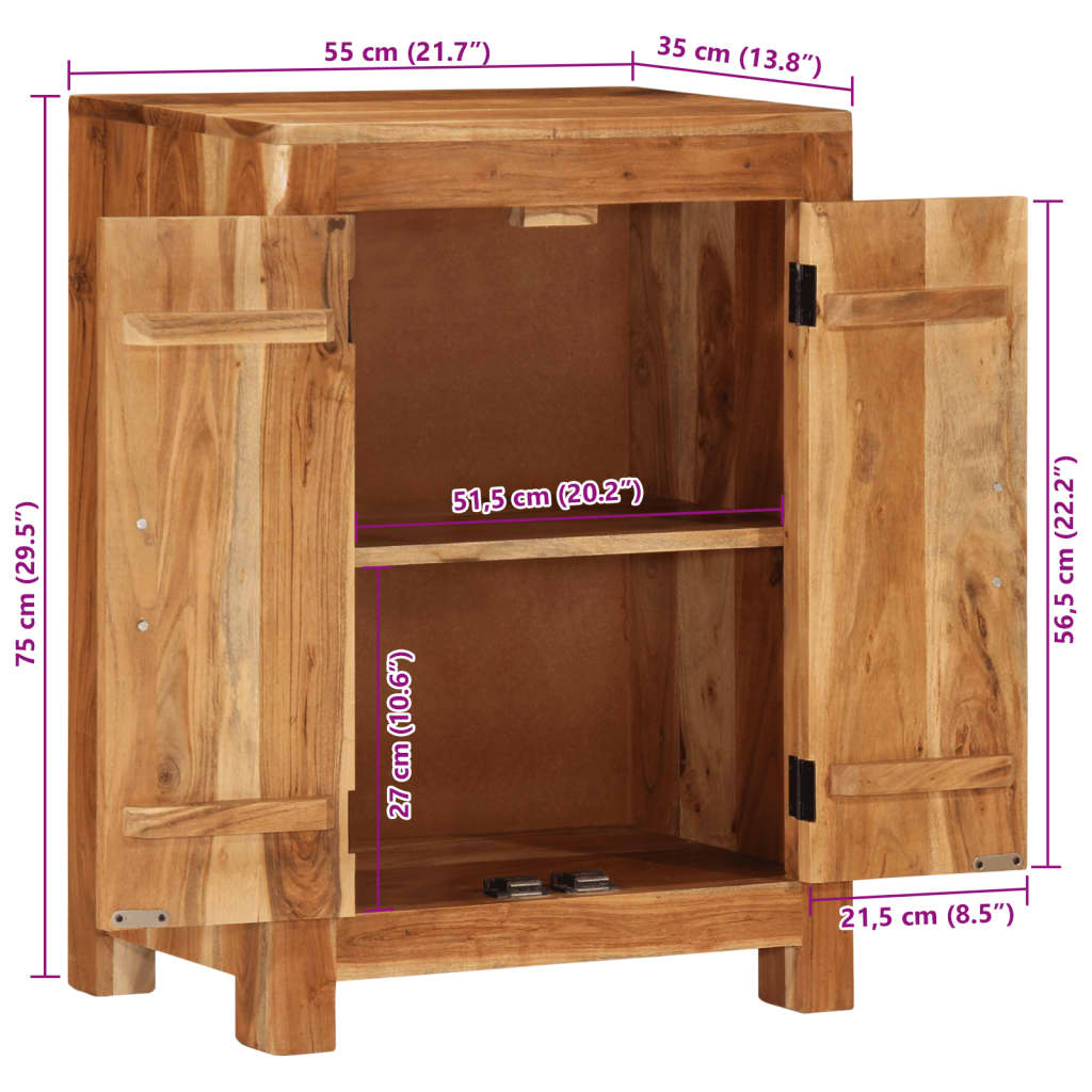 skænk 55x35x75 cm massivt akacietræ