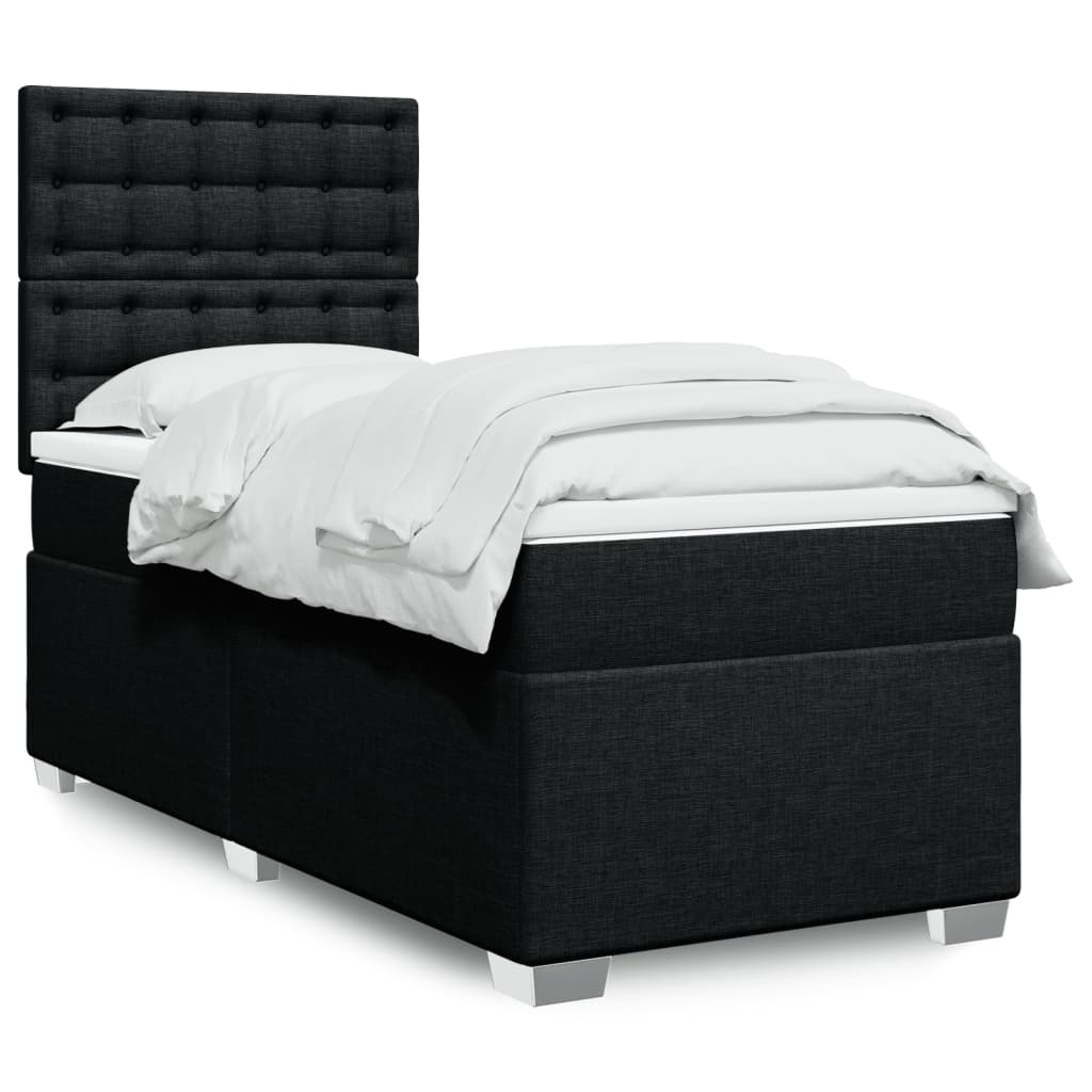 kontinentalseng med madras 80x200 cm stof sort
