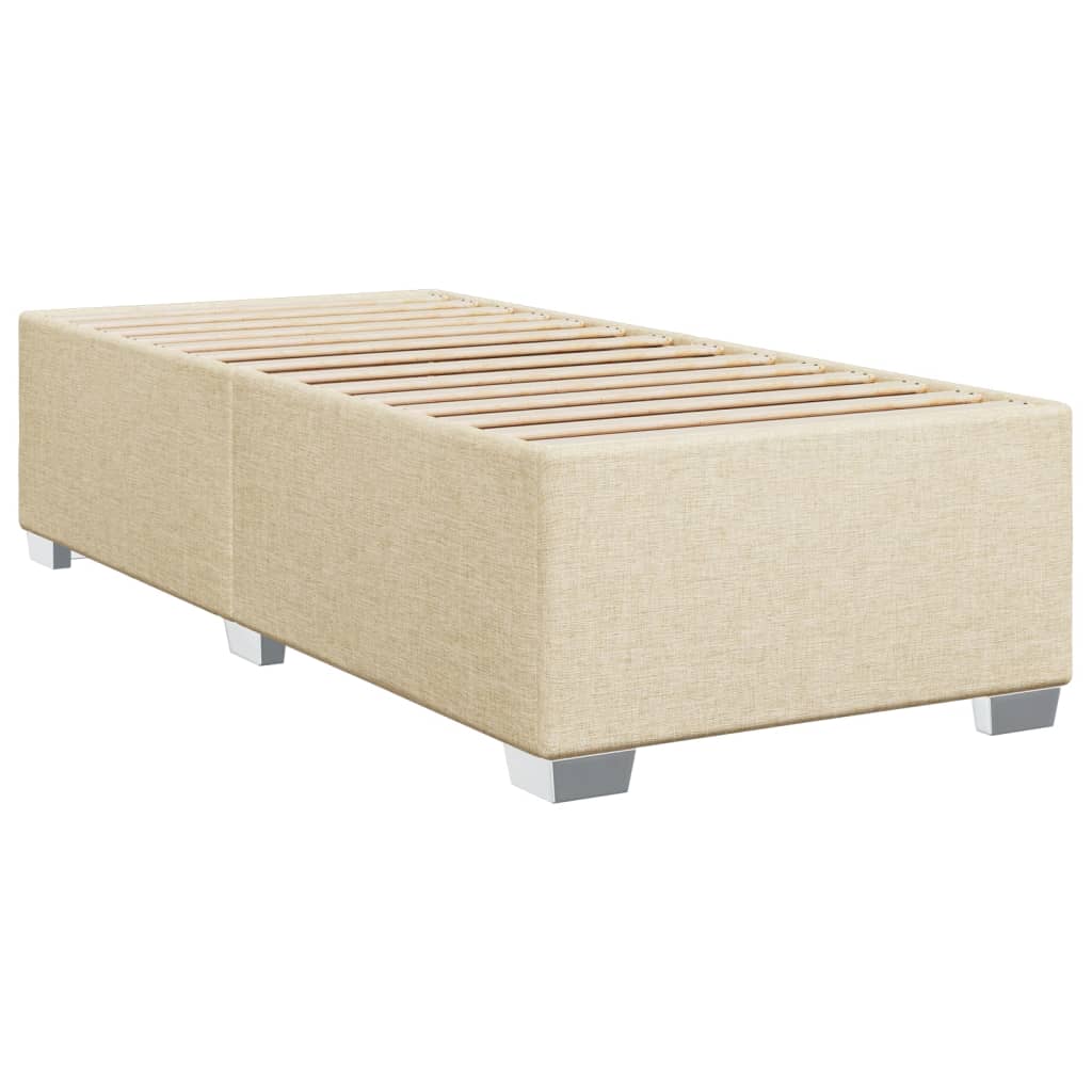 kontinentalseng med madras 90x190 cm stof cremefarvet