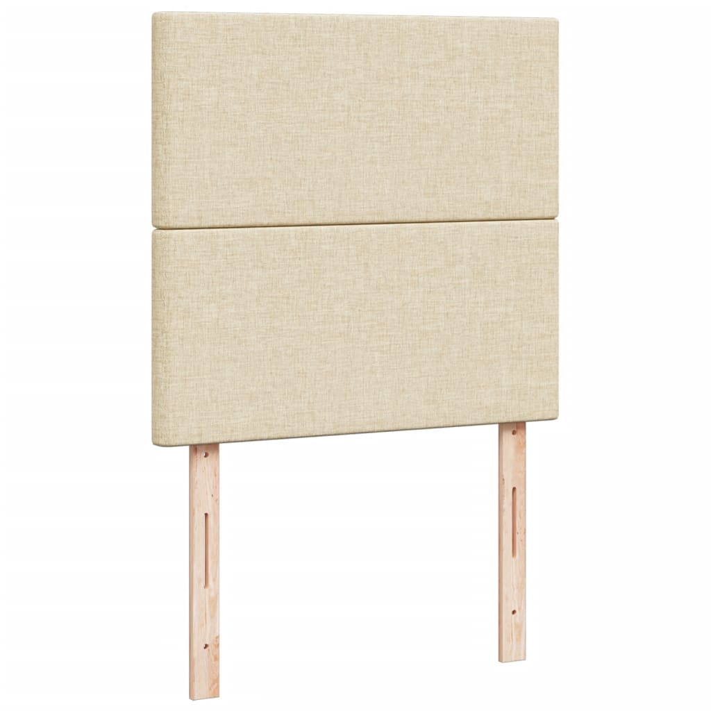 kontinentalseng med madras 90x190 cm stof cremefarvet