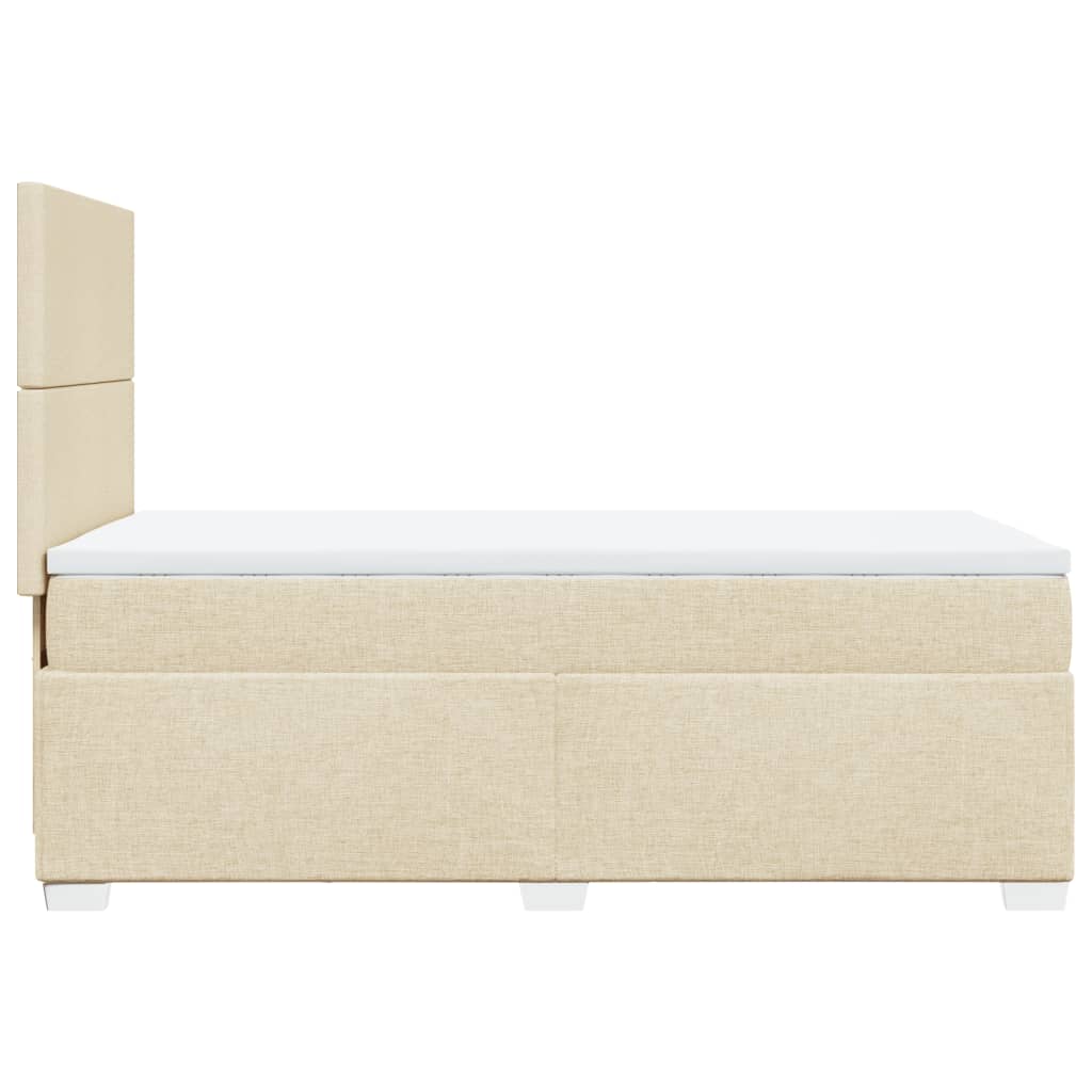 kontinentalseng med madras 90x190 cm stof cremefarvet