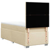 kontinentalseng med madras 90x190 cm stof cremefarvet