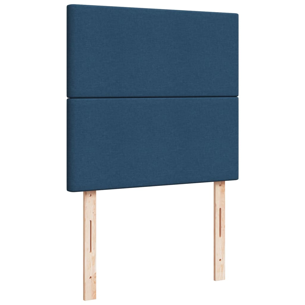 kontinentalseng med madras 90x190 cm stof blå