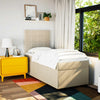 kontinentalseng med madras 90x190 cm stof cremefarvet