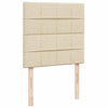 kontinentalseng med madras 90x190 cm stof cremefarvet