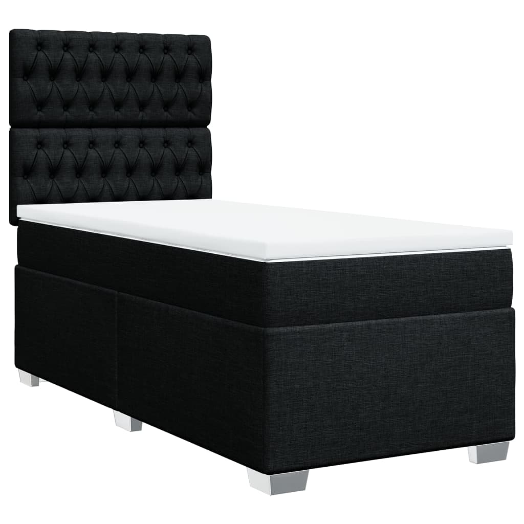 kontinentalseng med madras 90x190 cm stof sort