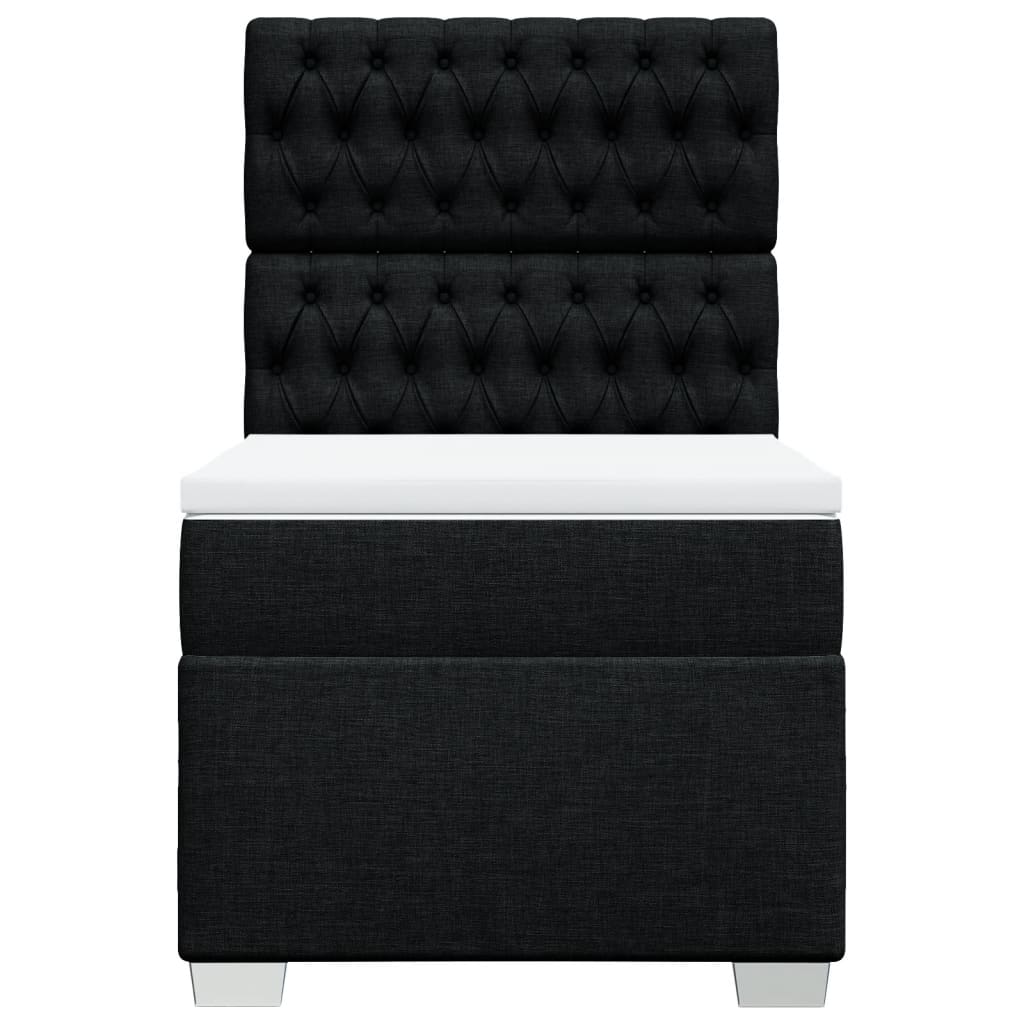 kontinentalseng med madras 90x190 cm stof sort