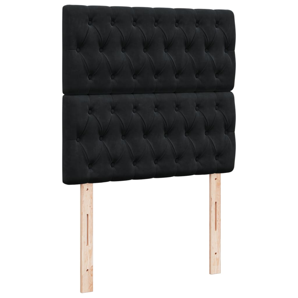 kontinentalseng med madras 90x190 cm stof sort