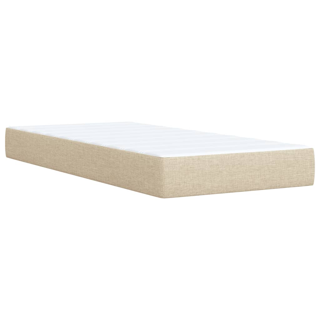 kontinentalseng med madras 90x190 cm stof cremefarvet
