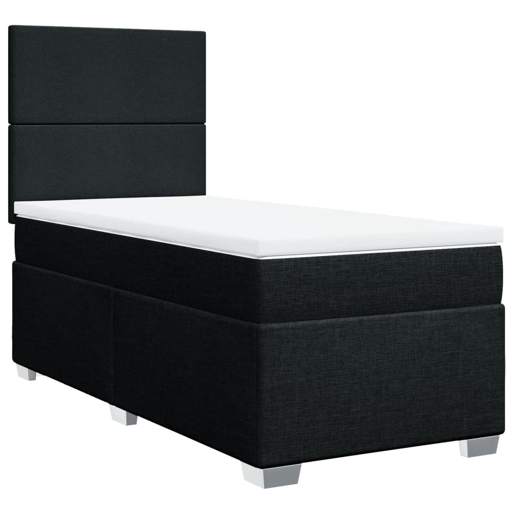 kontinentalseng med madras 100x200 cm stof sort