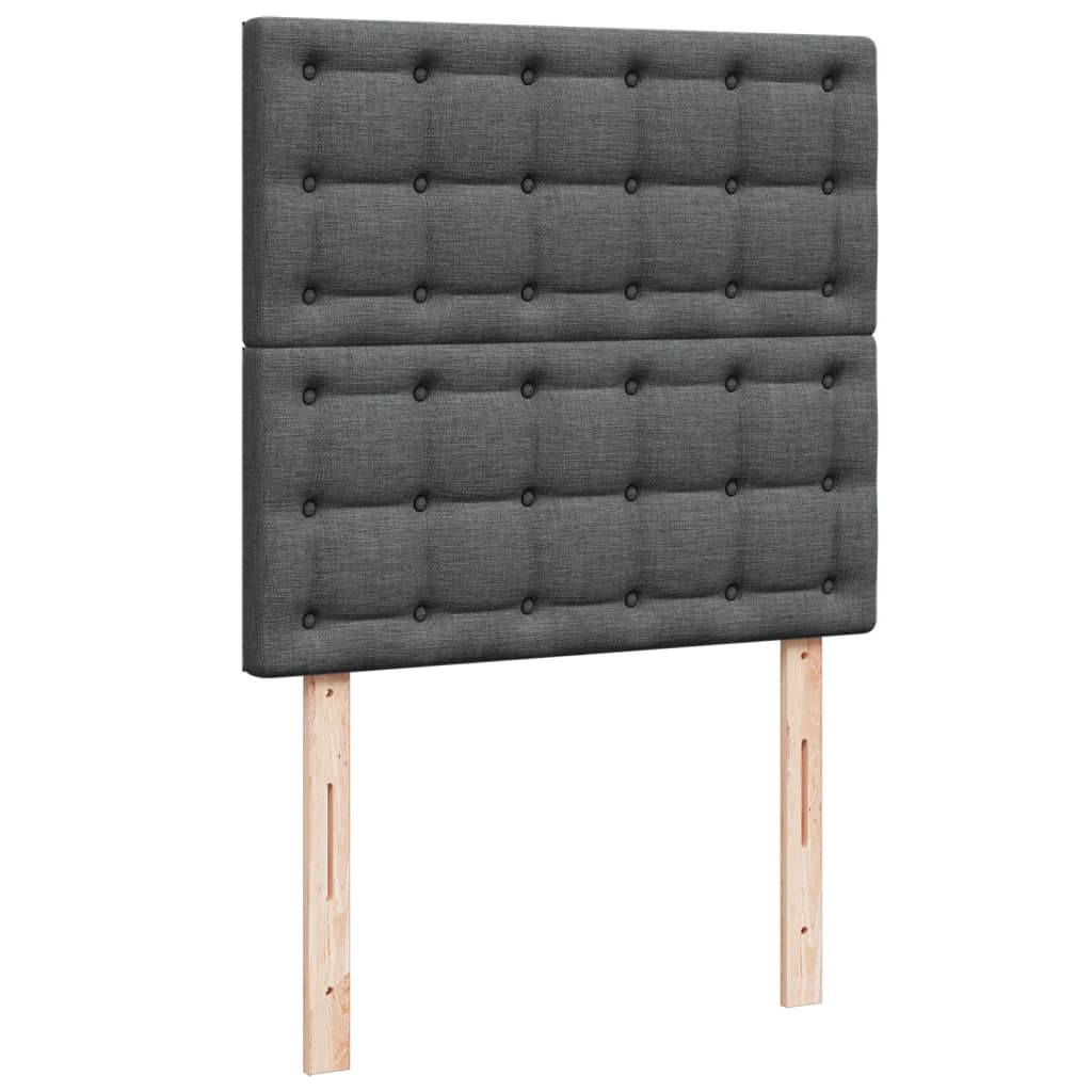 kontinentalseng med madras 100x200 cm stof mørkegrå