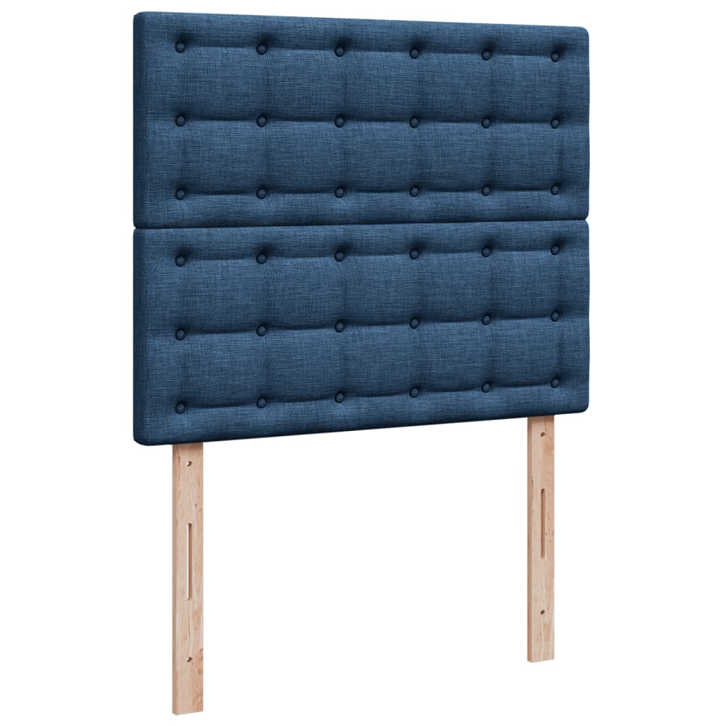 kontinentalseng med madras 120x190 cm stof blå