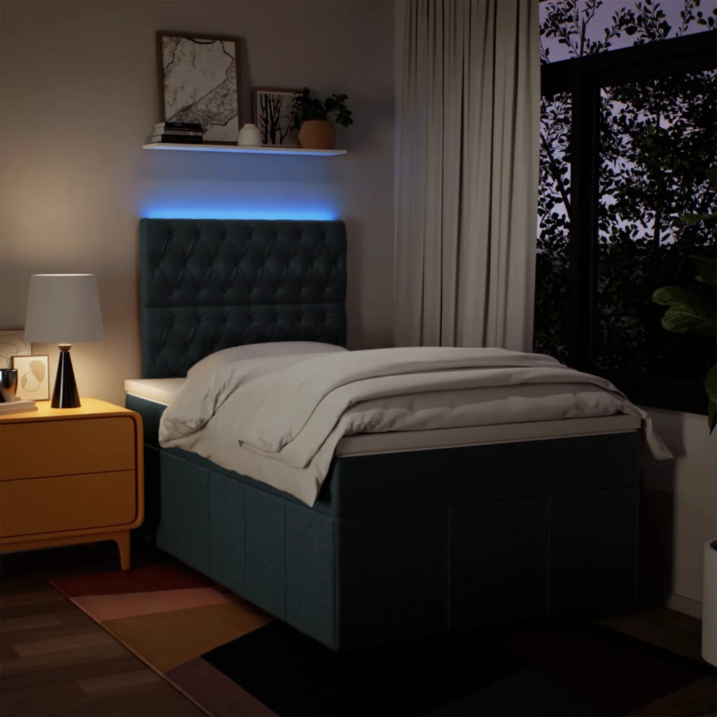 kontinentalseng med madras 120x190 cm stof blå