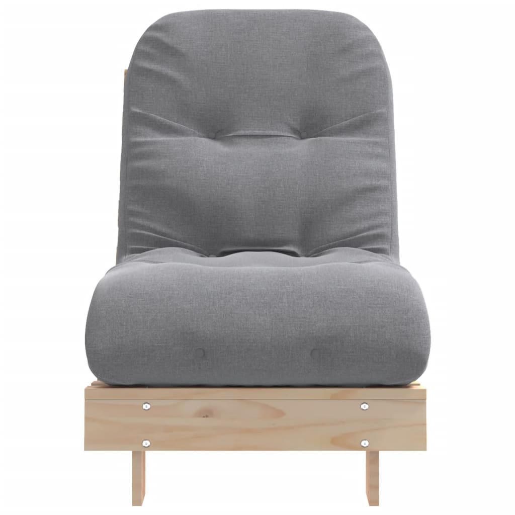 futon med madras 60x206x11 cm massivt fyrretræ
